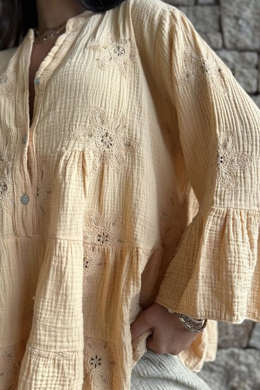 Santos Cotton Zahra Embroidered Smock Tuscan Sun /9=